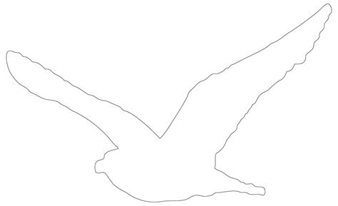 Flying Bird Outline - Simple Bird Template