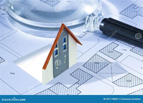 Cadastral Map With Buildings Free Land Parcel For House Construction