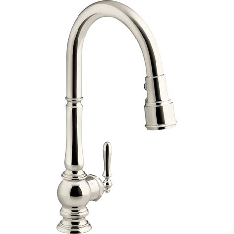 Kohler Artifacts Vibrant Polished Nickel Single Handle Touchless Kitchen Faucet With Sprayer K