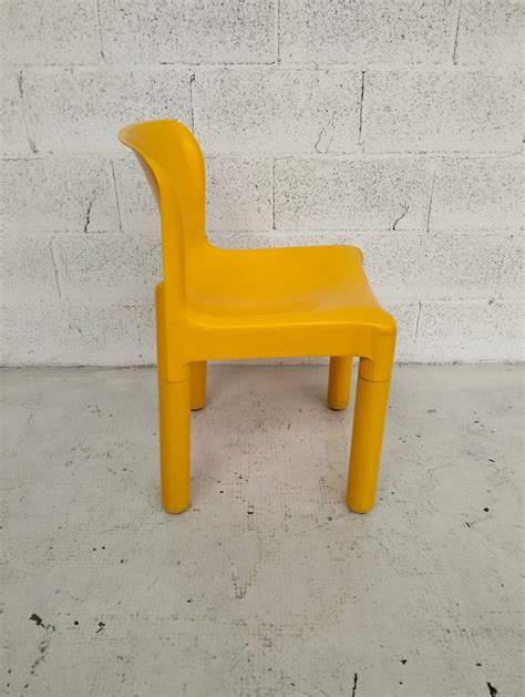 Yellow Model Chairs By Carlo Bartoli For Kartell Set Of