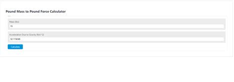 Pound Mass to Pound Force Calculator - Calculator Academy