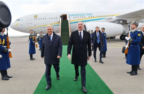 President Of Kazakhstan Kassym Jomart Tokayev Arrives In Fuzuli