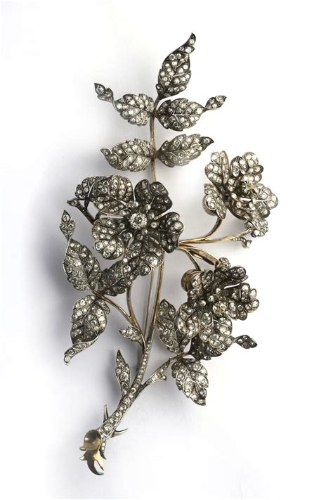 Antique Diamond Silver Gold En Tremblant Flower Brooch - Eleuteri