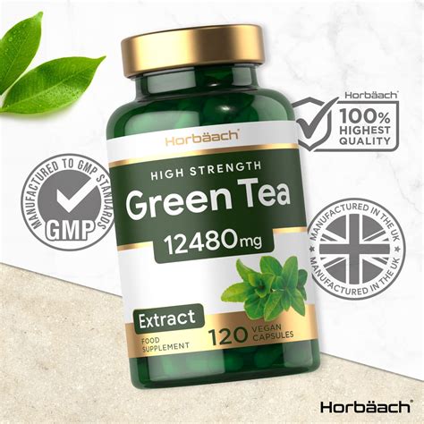 Buy Green Tea Capsules 12480mg Extract 120 Count Egcg Supplement By