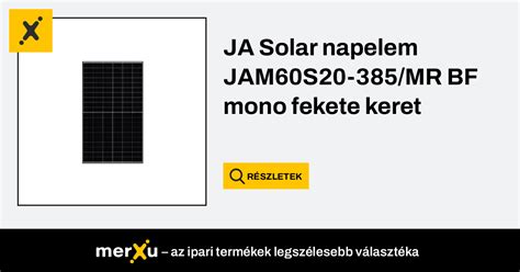 Ja Solar Napelem Jam S Mr Bf Mono Fekete Keret Merxu