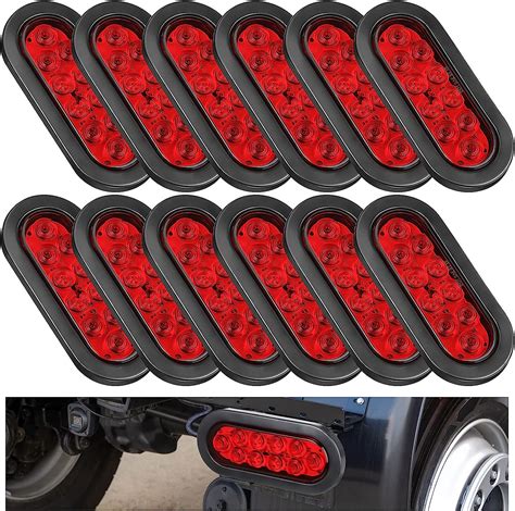 Yexiya 12 Pack 6 Inch Oval Led Trailer Light Kit 10 Led Stop Reverse Lights Stop