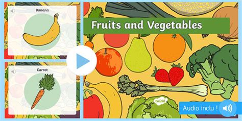 PowerPoint PowerPoint avec audio Les fruits et légumes Anglais LV