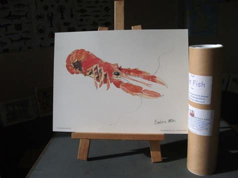 The Langoustine A Reproduction Of A Watercolour Painting Etsy