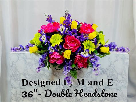 Multicolor Quality Silk Flowers Cemetery Saddle Cemetery Flowers