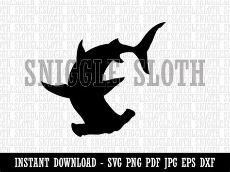 Hammerhead Shark Silhouette Clipart Instant Digital Download | Etsy