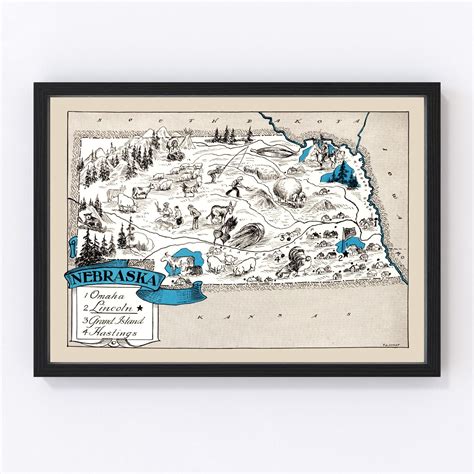 Vintage Map of Nebraska, 1931 by Ted's Vintage Art