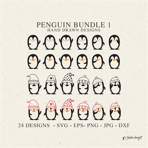 Pinguin Plotterdatei Svg Dxf Png Eps Winter Cricut Baby Tier