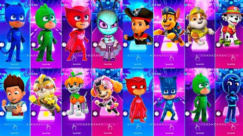 Paw Patrol Ryder Chase Rubble Marshall PJ Masks Owlette