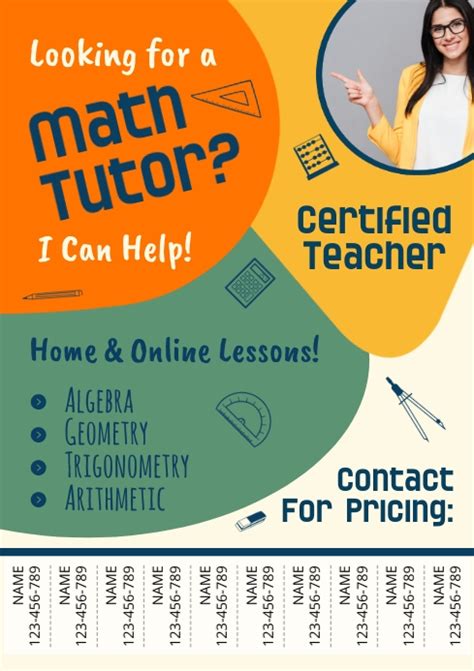 Tutoring Flyer Template Math Postermywall