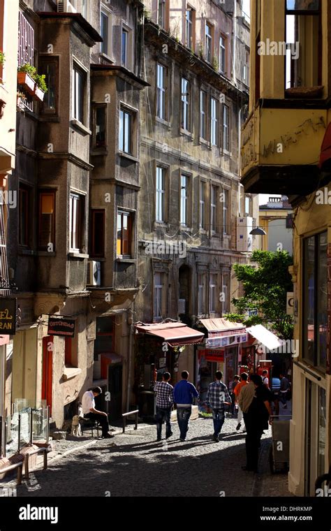 An old street in Beyoglu, Istanbul, Republic of Turkey Stock Photo - Alamy