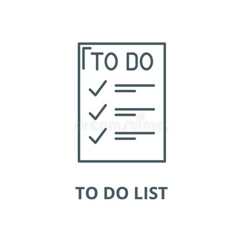 To Do List Vector Line Icon Linear Concept Outline Sign Symbol Stock