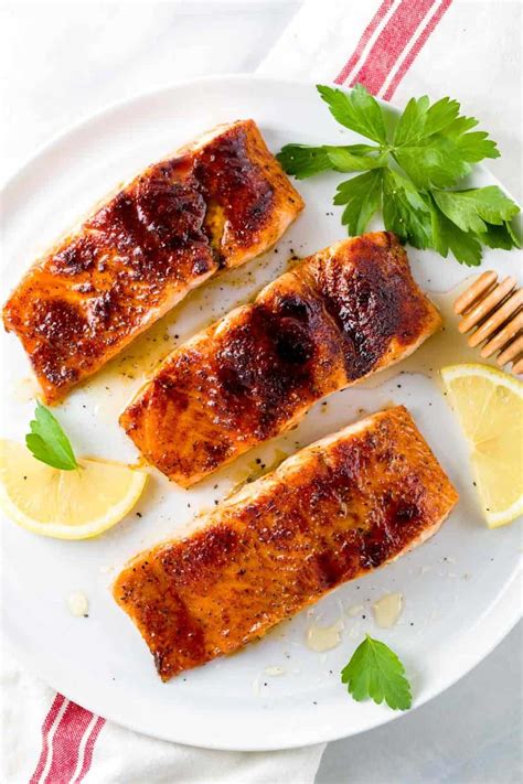 Broiled Salmon With Molasses Glaze Jessica Gavin