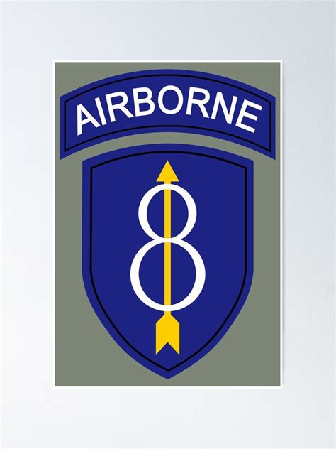 8th Airborne Infantry Division US Army Historical Poster For