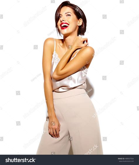 Portrait Beautiful Happy Cute Sexy Brunette Stock Photo 488567554 Shutterstock