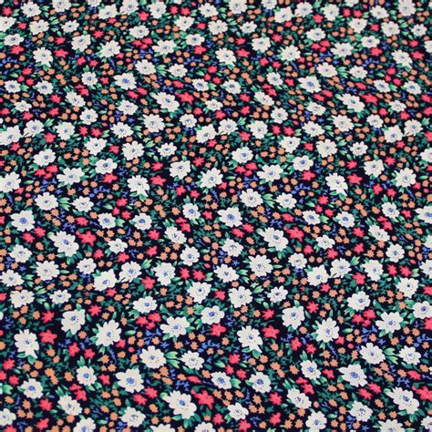 Toffe Viscose Fleuri Ciel Sur Fond Marine Fleuri Multicolore