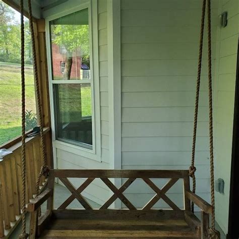 Porch Swing With Farmhouse Details X Back Outdoor Furniture Etsy