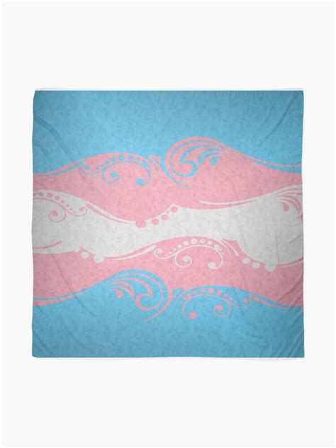 Fancy Swooped And Swirled Transgender Pride Flag Background Scarf For