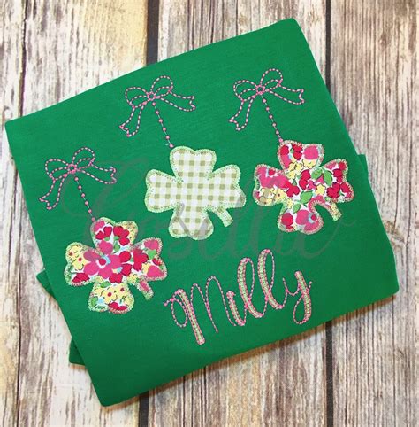 Shamrocks Trio Embroidery Design Machine Embroidery Cosellie