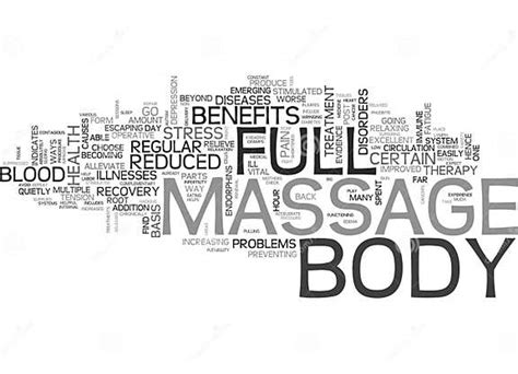 Benefits Of Full Body Massage Word Cloud Stock Illustration