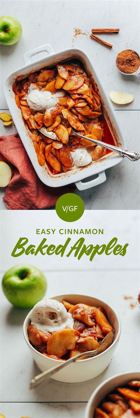 An Image Of Baked Apples With Cinnamon In The Middle And Apple Slices On The Side