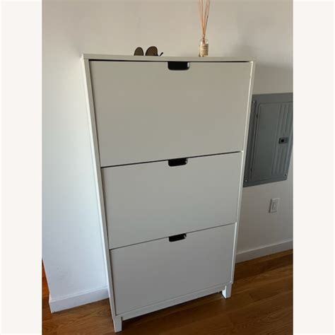 IKEA Shoe Cabinet With 3 Compartments, White - AptDeco