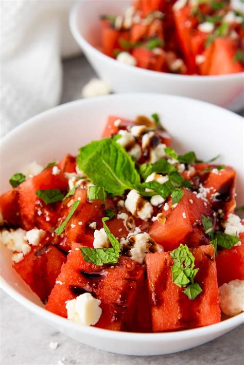 Feta Cheese Watermelon Salad With Balsamic Glaze She S Not Cookin