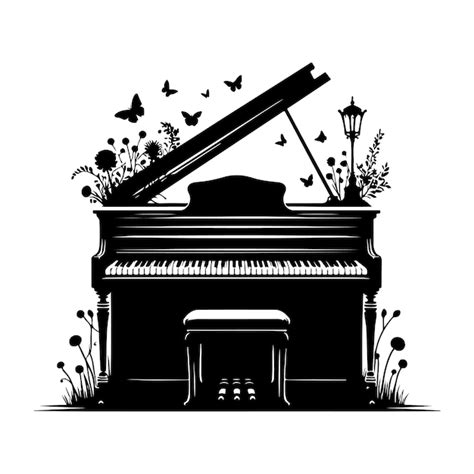 Premium Vector Piano Silhouette Vector Illustration