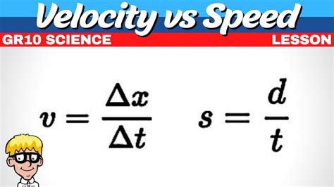 Velocity Vs Speed Grade 10 Science Youtube