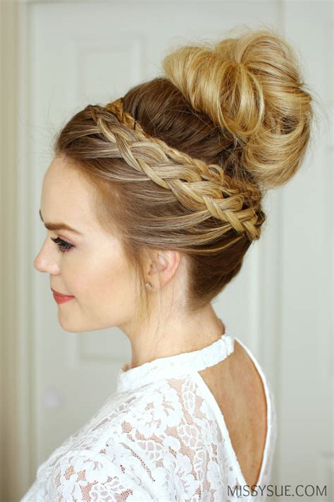 Dutch Braid High Bun Missy Sue Peinados Sencillos Peinados Retro