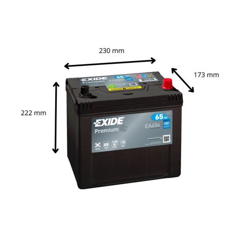 Batterie Exide Premium Ea654 12v 65ah 580a Batteries Auto Voitures 4x4 Véhicules Start