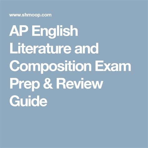 Ap English Literature And Composition Exam Prep And Review Guide Literatura