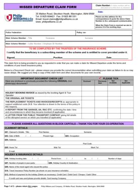 Fillable Online Wypf Polfed Missed Departure Claim Form Wypf Polfed