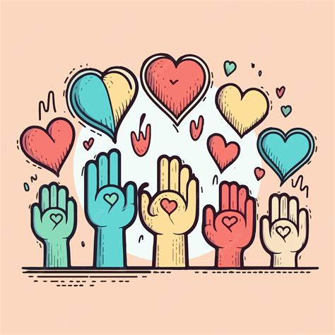 Premium Vector Doodle Hands Up Hands Clapping With Love Applause