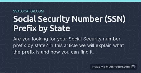 Social Security Number Ssn Prefix By State