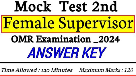 Full Length Mock Test For Jkssb Female Supervisor Exam Answer