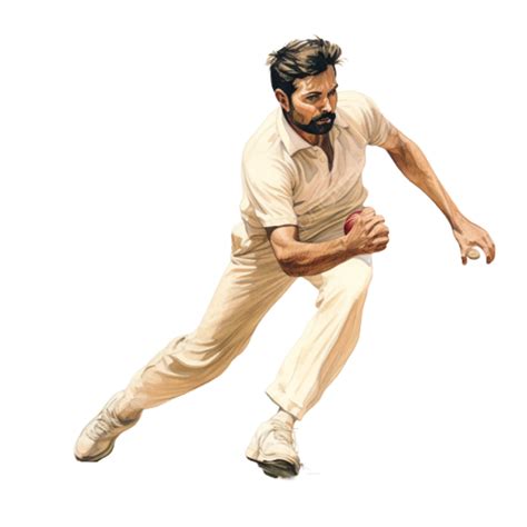 A Cricket Bowler Bowling White Background, A Cricket Bowler Bowling ...