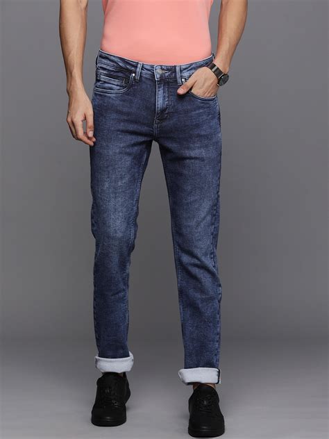 Buy Louis Philippe Jeans Men Blue Slim Fit Low Rise Light Fade