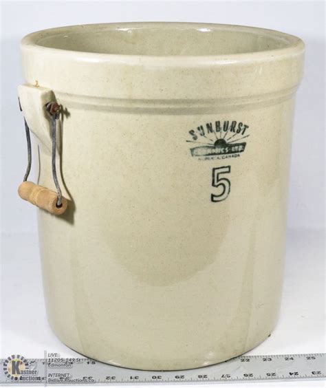 12 Large 5 Gallon Crock By Sunburst Ceramics