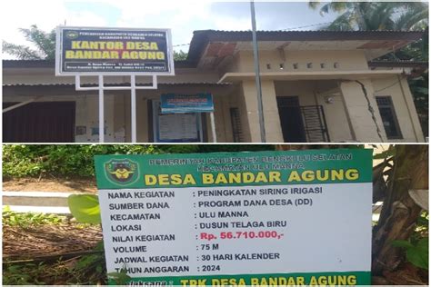 Di Duga Pembangunan Siring Irigasi Di Desa Bandar Agung Tahun Anggran