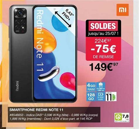 Promo Smartphone Redmi Note 11 Xiaomi Chez Costco ICatalogue Fr