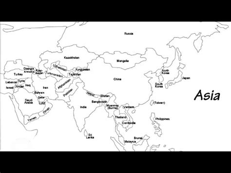 Asia Continent Map Drawing - Trudy Ingaberg