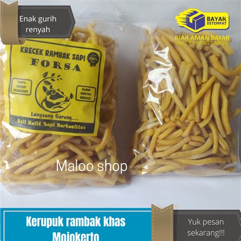 Kerupuk Rambak Kulit Sapi Mentah Stik Mi 500 Gram Krupuk Jangek Dorodok