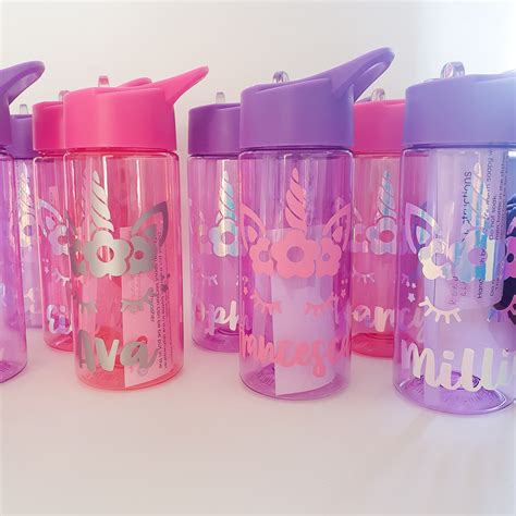 Unicorn Personalised Kids Water Bottle Etsy Uk