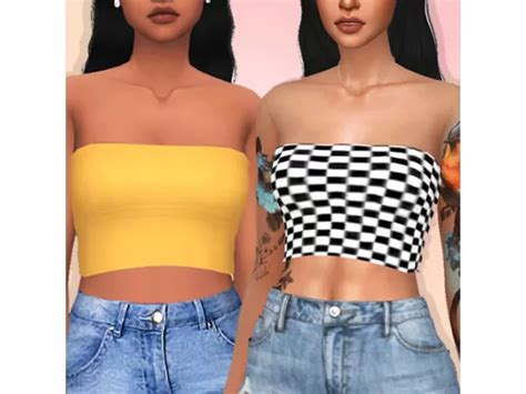 Basic Tube Top By Ahri Sims The Sims 4 Download Simsdomination Roupas Sims The Sims 4