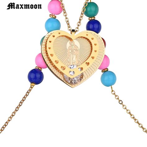 Maxmoon Maagd Maria Hanger Ketting Voor Vrouwen Meisjes Zilver Kleur